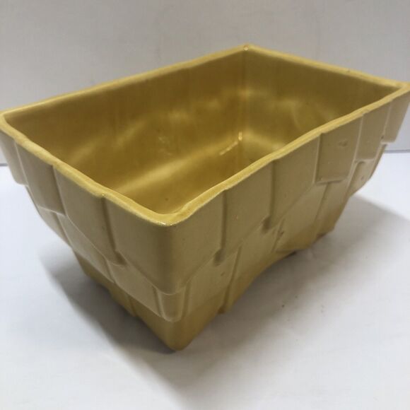 Planter Cookson Pottery USA Mustard Yellow Pottery CP-2806 VTG 6.5"Lx4"Wx3.5"T - Picture 2 of 11